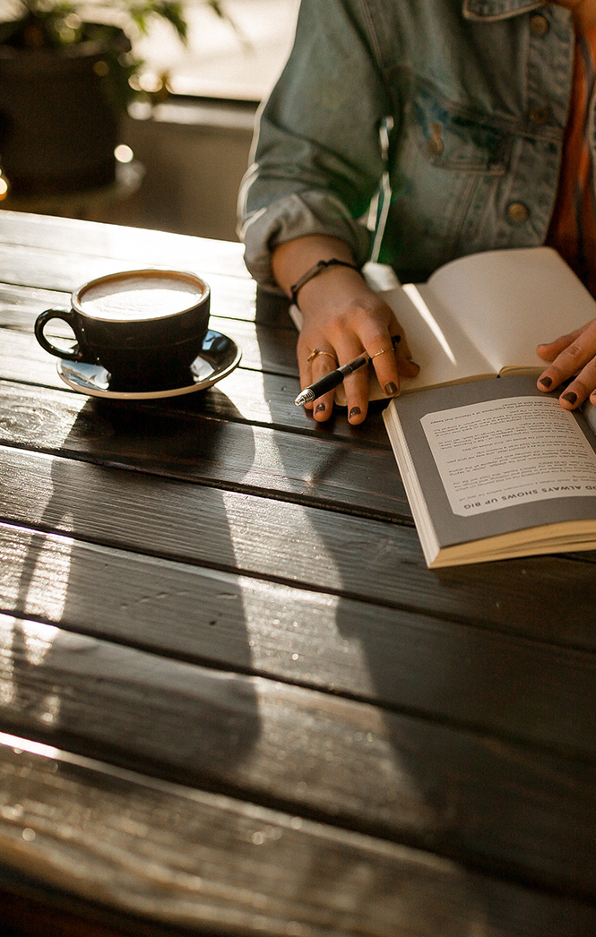 book and coffee